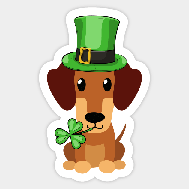 Dachshund St. Patrick's Day Dog Lovers Owners Gift Sticker by peter2art